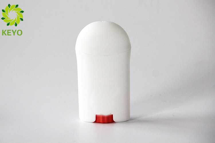 60g White Plastic Deodorant Stick Containers Oval Shape With Press Cap