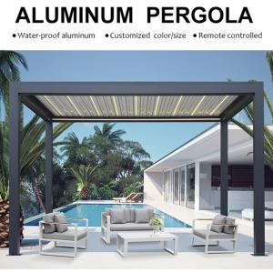 China Aluminum Louvered Pergola Outdoor Courtyard Leisure Deluxe Louvered Pergola wholesale