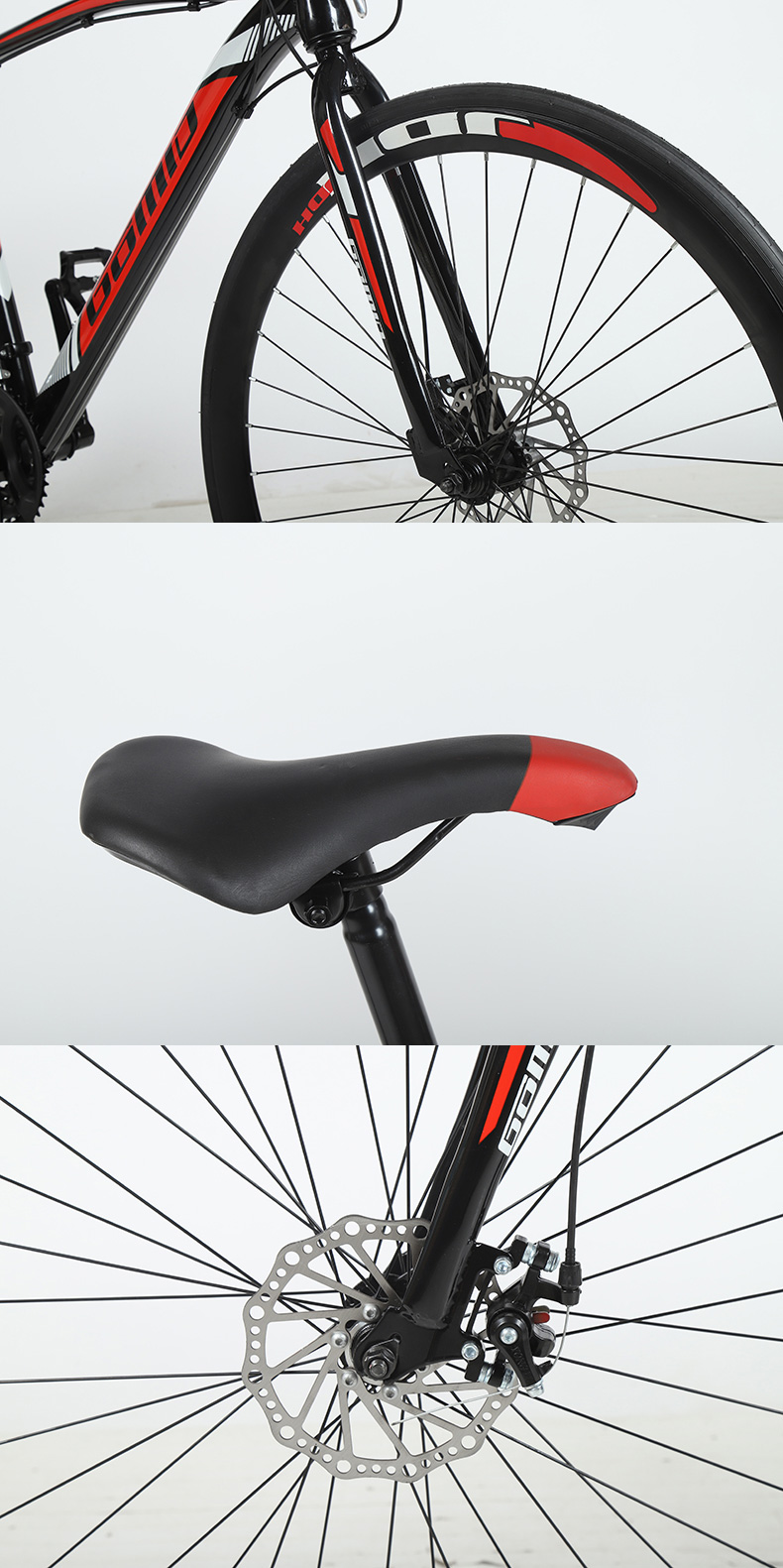 Customizable 26'' Steel Carbon Frame Mountainbike Bicycle 700C Road Bike with F/V Tires and Carton Size 135*19*72cm