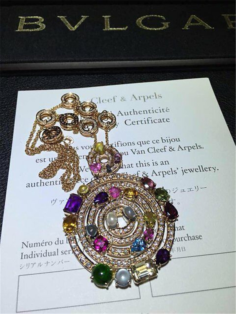 Luxury jewe factory necklace 18k gold white gold yellow gold rose gold gem diamond necklace