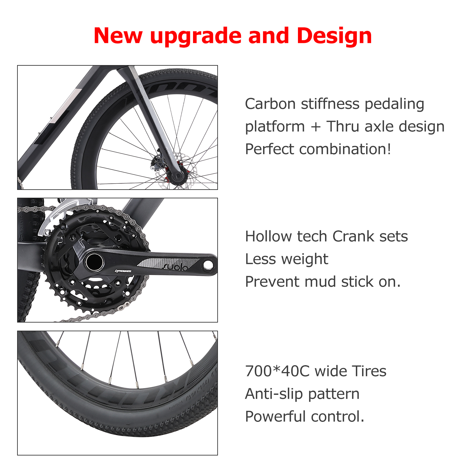 Grey Carbon Gravel Road Bike , 700*40C unisex Shimano Racing Bike