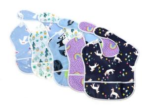 China Polyester Cartoon Waterproof Baby Bibs For Feeding Eating wholesale