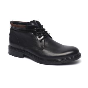 China Stylish Comfortable Black Lace Up Breathable Leather Boots wholesale
