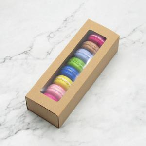 China Brown Kraft Paper Macarons Cookies Gift Box Packaging wholesale
