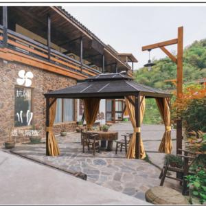 China Aluminium Frame Windbreaks Waterproof Gazebo Canopy With Hardtop 3*4m wholesale