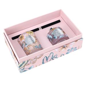 China Printed Pink Luxury Candle Packaging Boxes Recyled Cardboard Tray Insert wholesale