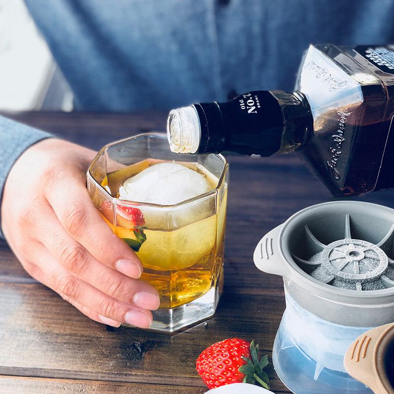 Silicone Freezer Press Sphere Ice Ball Maker Mold Large Round For Whisky Scotch Cocktail Drinks Ice Balls