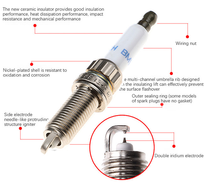 Powerful Automobile Spark Plugs 100000051 1212-0037-582 BMW 335i Spark Plugs