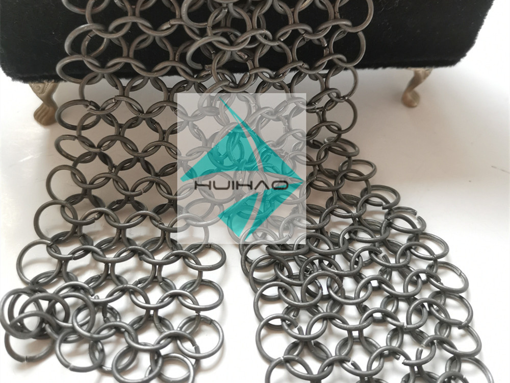 Silver Color Ceiling Decoration Room Divider Stainless Steel Metal Ring Mesh Drapery