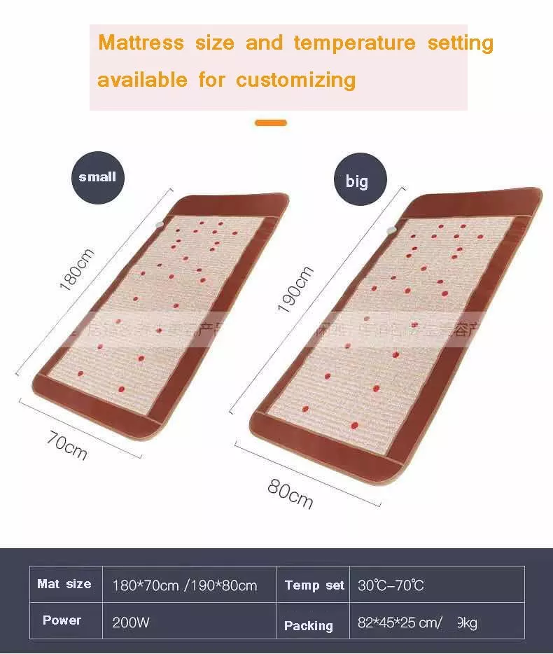 Negative Ions Balls Far Infrared Heating Mat Electromagnetic Pad With Stones