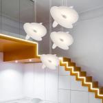 Luceplan Levante Pendant Light Nordic Silk Chandelier Illa Apartment Duplex