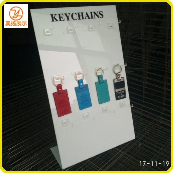 OEM/ODM customzied L shape white color acrylic keychain display