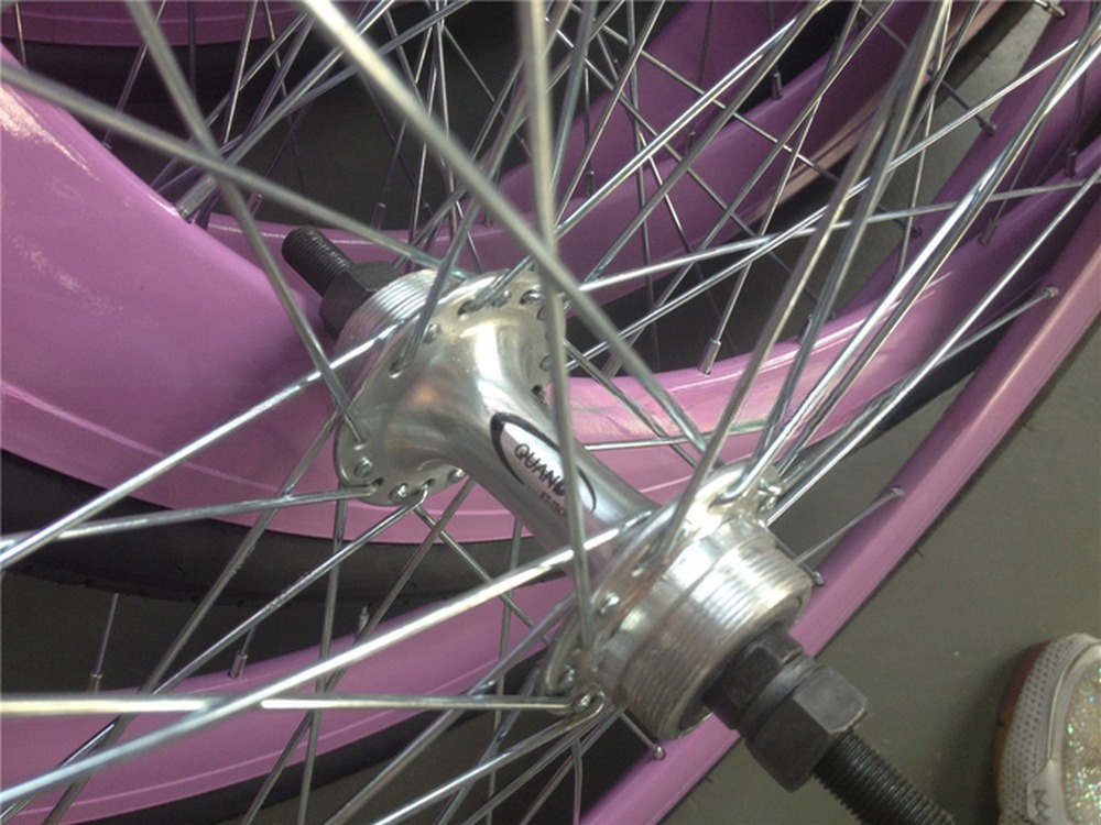 43mm Anodized Blue Flip Flop Fixed Gear Road Bike Wheel Set with Colorful Spokes