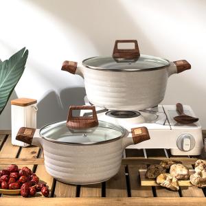 China Custom Non-Stick Aluminum Stockpots With Lid Medical Stone Coating wholesale