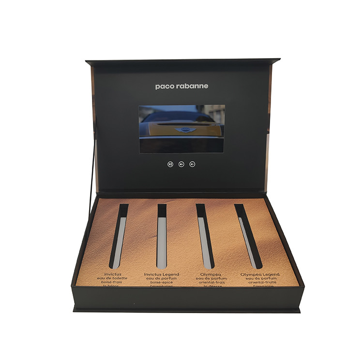 7 inch LCD video packaging box, LCD video gift box with custom print for innovative video mailer marketing