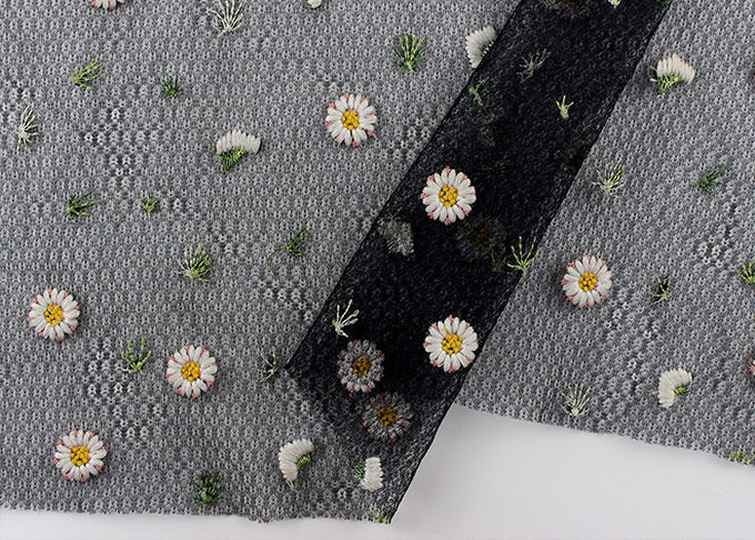 Daisy Multi Colored Lace Fabric For Flower Mesh Dress Customized Up to 12 Colors