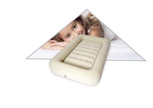 China Travel Flocked Child Air Bed Small Size Inflatable Outdoor Furniture Beige Kids wholesale
