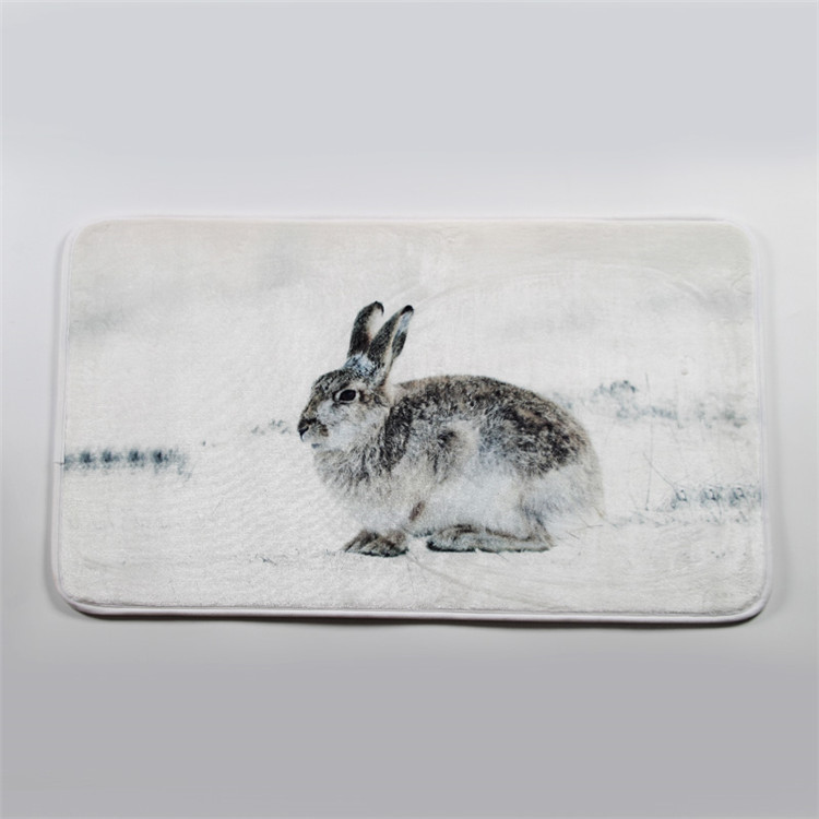 Wrinkle Resistant Grey Memory Foam Bath Mat Water Absorbent
