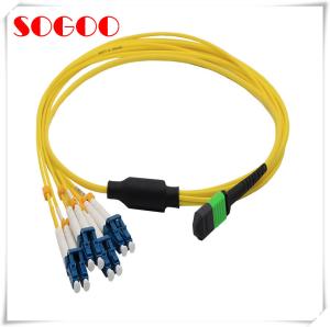 China 2m 8 Core Single Mode MTP LC Fiber Breakout Cable wholesale