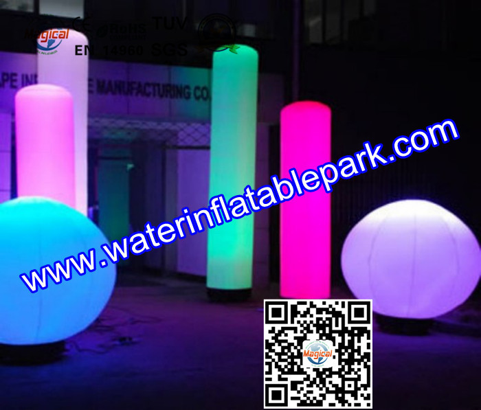 Colorful Inflatable Decoration LED Light Column Ripstop Fabric