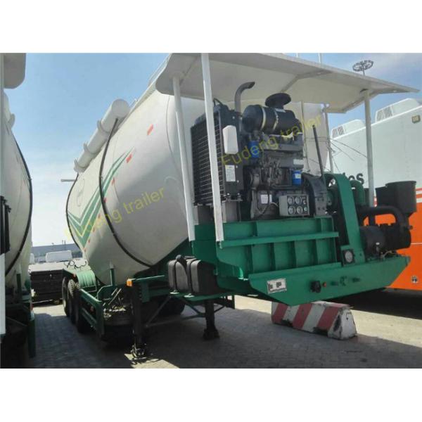High Capacity 3 Axle Bulk Cement Trailer , Tanker Truck Trailer Double Cabins