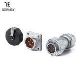metal shell 4 pin battery terminal bulkhead electrcial soldering waterproof