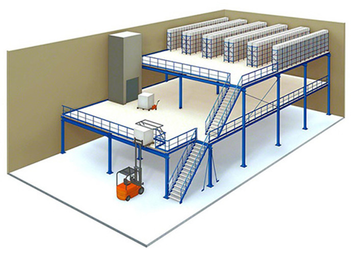 Full Easy Assembled Mezzanine Floor Racking System Steel Material For Cold Room