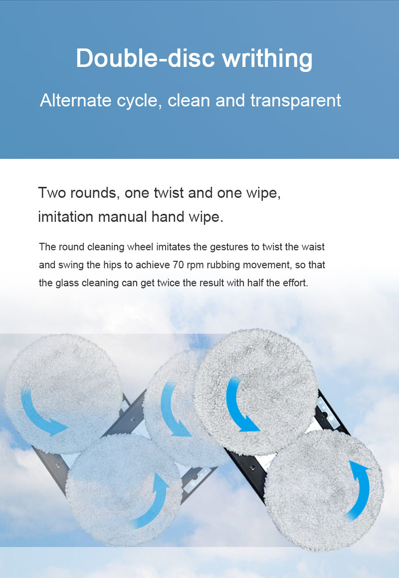 80W Power Huidi HCR-02 Smart Home Round Washer Cleaner Robot with Anti-Fall Function