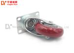 Transparent Red Caster Wheel , Polyurethane Flat Universal Light Duty Caster