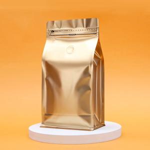 China 100g 250g 500g Flat Bottom Coffee Bags With Valve And Zipper For Coffee Bean/Tea Packaging wholesale
