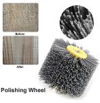 Cylindrical Wire Abrasive Nylon Wheel Brush For Wooden Furniture Burnishing