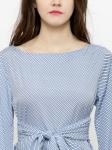 Women White & Blue Striped Blouse