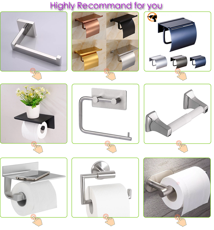 Metal Wall Mount Toilet Paper Holder Polished Golden Toilet Roll Hanger