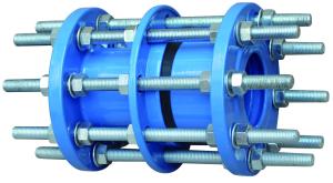 China 1.6Mpa EPDM Anti Rust Blue color Steel Di Pipe Dismantling Joint wholesale