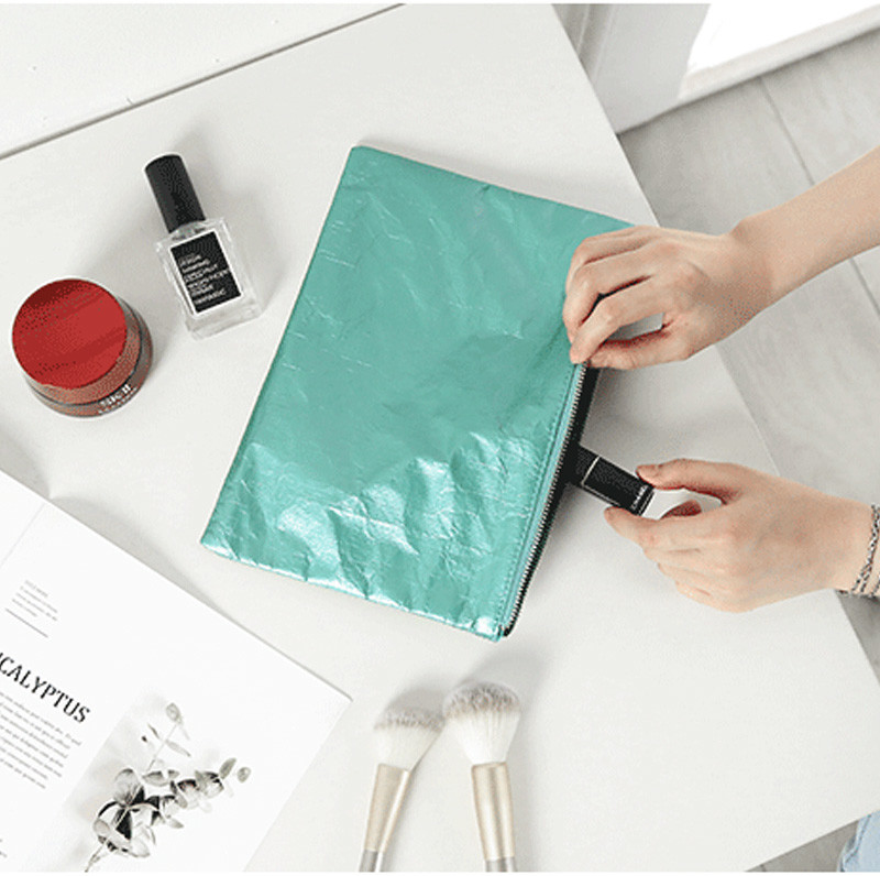 Eco Friendly Tyvek Paper Travel Washable Toiletry Cosmetic Bag