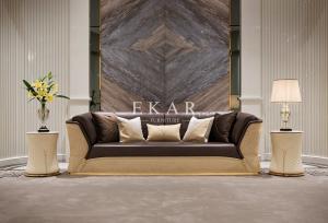 China Modern Luxury Italian Leather Living Room 7 Seater Sofa Set For Villa wholesale