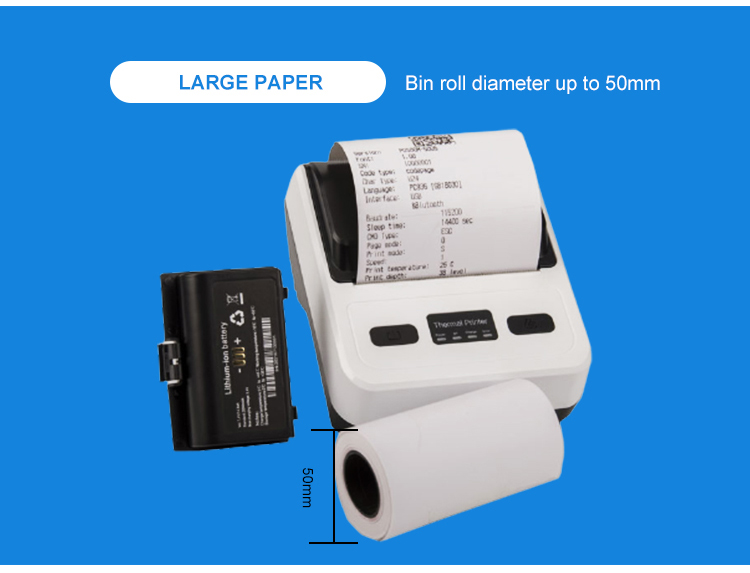 Compact and Portable 80mm Thermal Bill Printer Wireless USB Interface Symbols Content