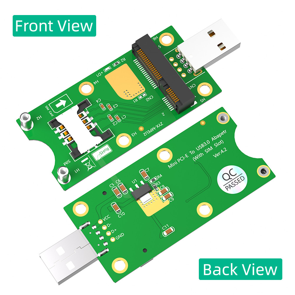 Laptop 8pin Mini PCI-E To USB Adapter Card For WWAN LTE Module
