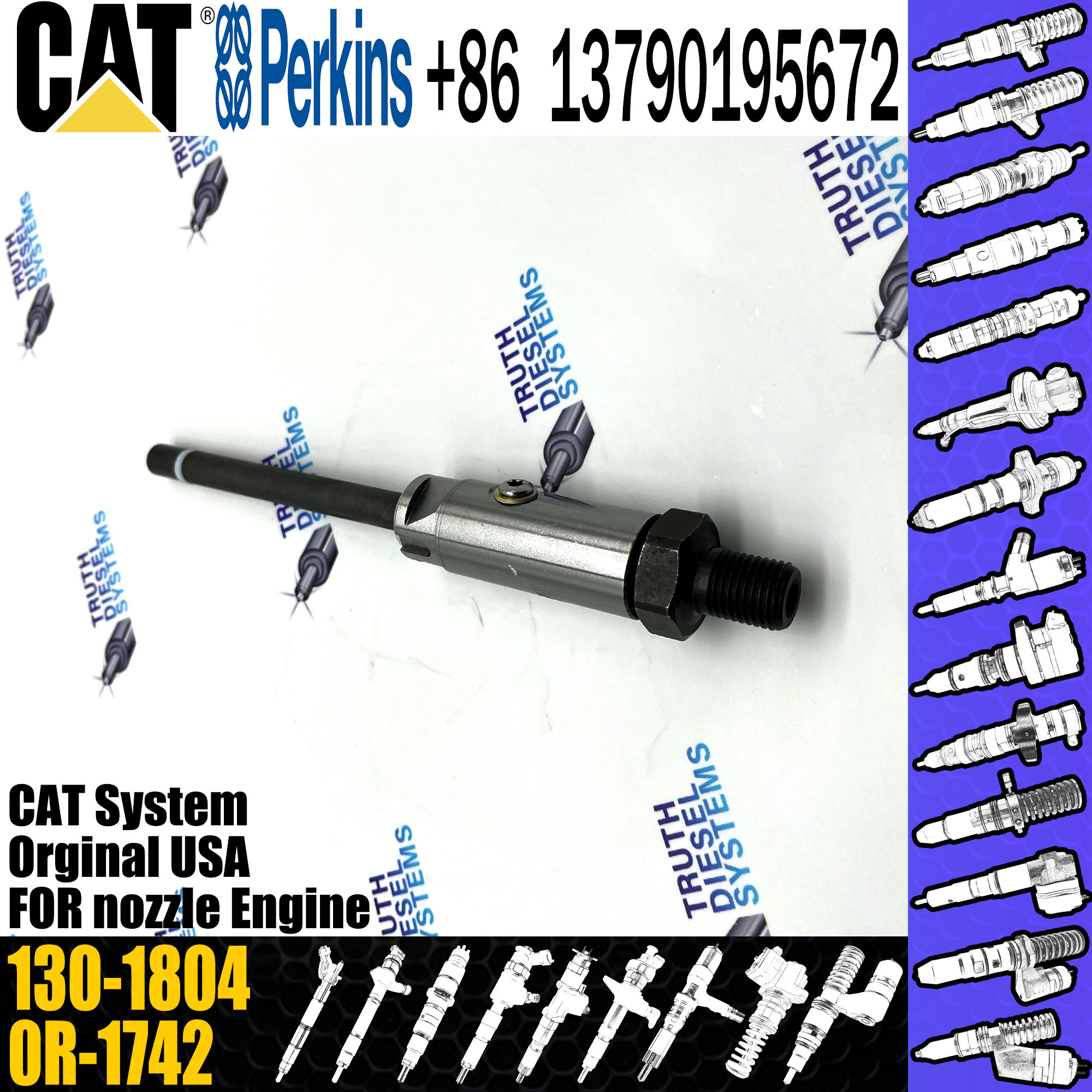 3304 3304B 3306B 3306 Diesel Engine Parts Fuel Injector 8N-7005 0R-1740 0R-3418