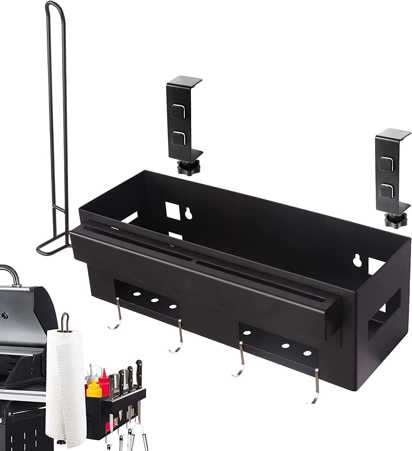 Blackstone Griddles Griddle Caddy with Wobble-free Paper Towel Holder Improved Stainless Steel for 28" 36" Metal Multifunction