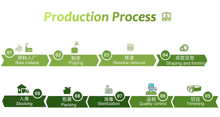 Compostable Biodegradable Bagasse Tableware Disposable Rectangular Shape