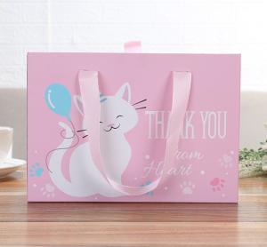 China High Smoothness 300 Grams Drawer Gift Box With Ribbon Handle wholesale