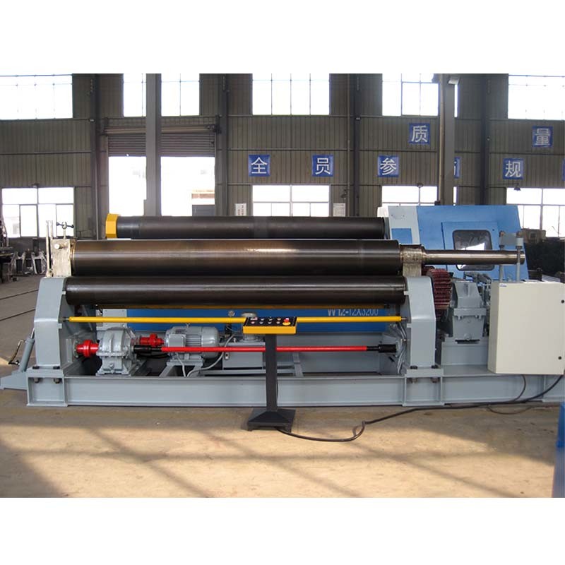 PLC CNC Plate Bending Rolling Machine 4x1500mm 3 Roller Steel Metal