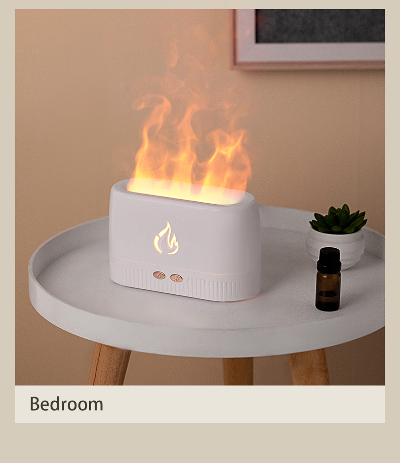 HOMEFISH 230ML Aromatherapy Ultrasonic Flame Aroma Diffuser With Warm Light