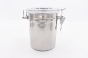 China Milk Powder Tableware Stainless Steel Canister With Clear Lid wholesale