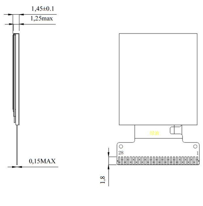 Quality 0.85 Inch IPS TFT LCD, Square Type TFT LCD Display With MCU Interface