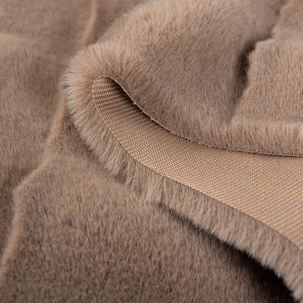 Knitted Luxury Long Pile 100% Polyester Fake Rabbit Faux Fur Fabric for Hood and Scarf