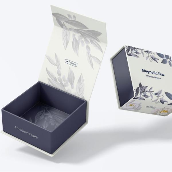 Two Sided Magnetic Gift Box Hot Stamping Custom Jewelry Perfume Flip Top Gift Box