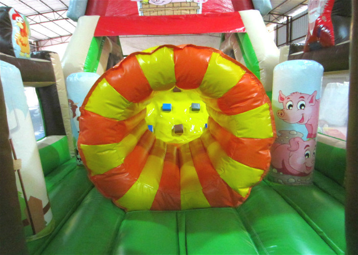 Hot sale inflatable farm themed amusement park with standard slide on one side inflatable multiplay fun city