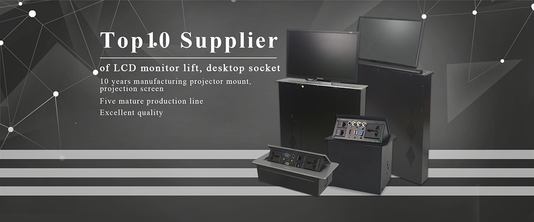18.5 retractable monitor smart office computer lcd monitor lift mechanism for conference solution